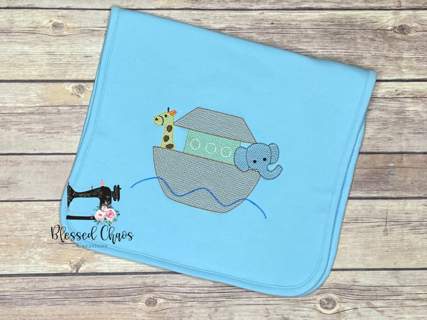 Noah's Ark Baby Bib and Burp Rag Set, Personalized Baby Bib Burp Cloth Set, Religious Baby Gift, Noah's Ark