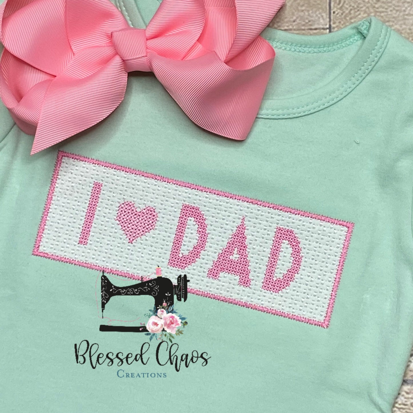 I Love Dad Girls Ruffle Shirt, Girls Father's Day Outfit, I Love Dad Outfit, Faux Smock I Love Dad Shirt, New Dad Shirt