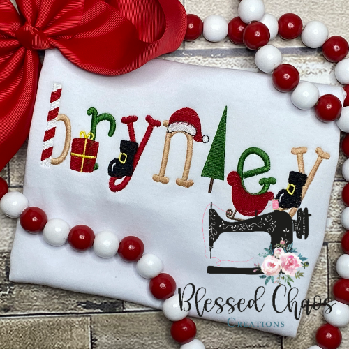 Embroidered Christmas Name Shirt