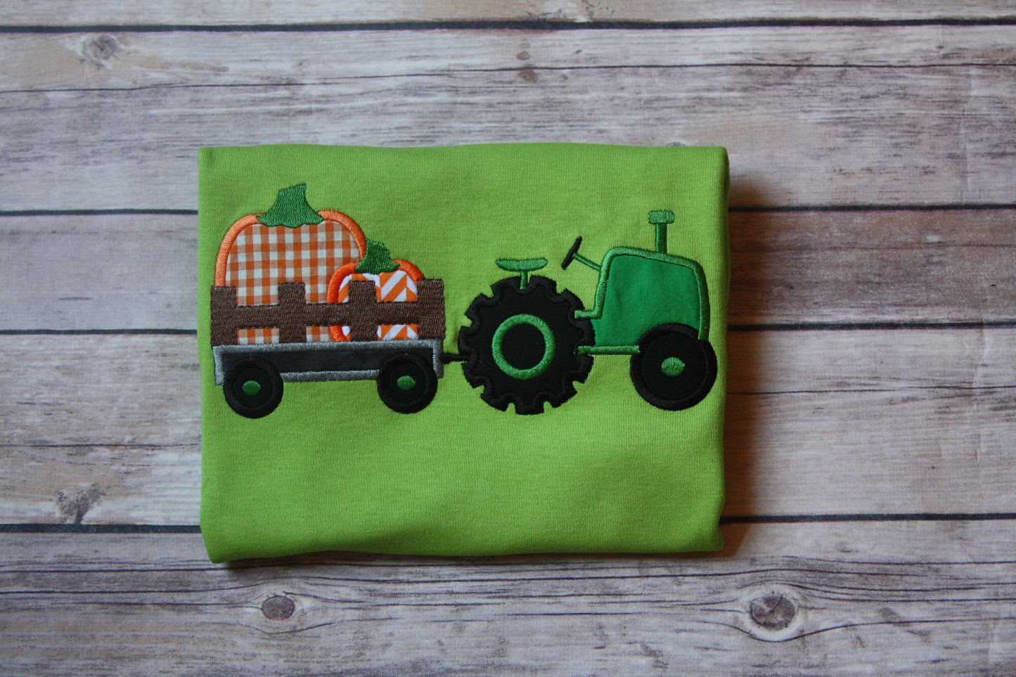 Boys Fall Pumpkin Farm Tractor Shirt