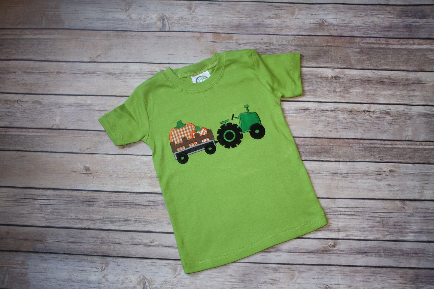 Boys Fall Pumpkin Farm Tractor Shirt