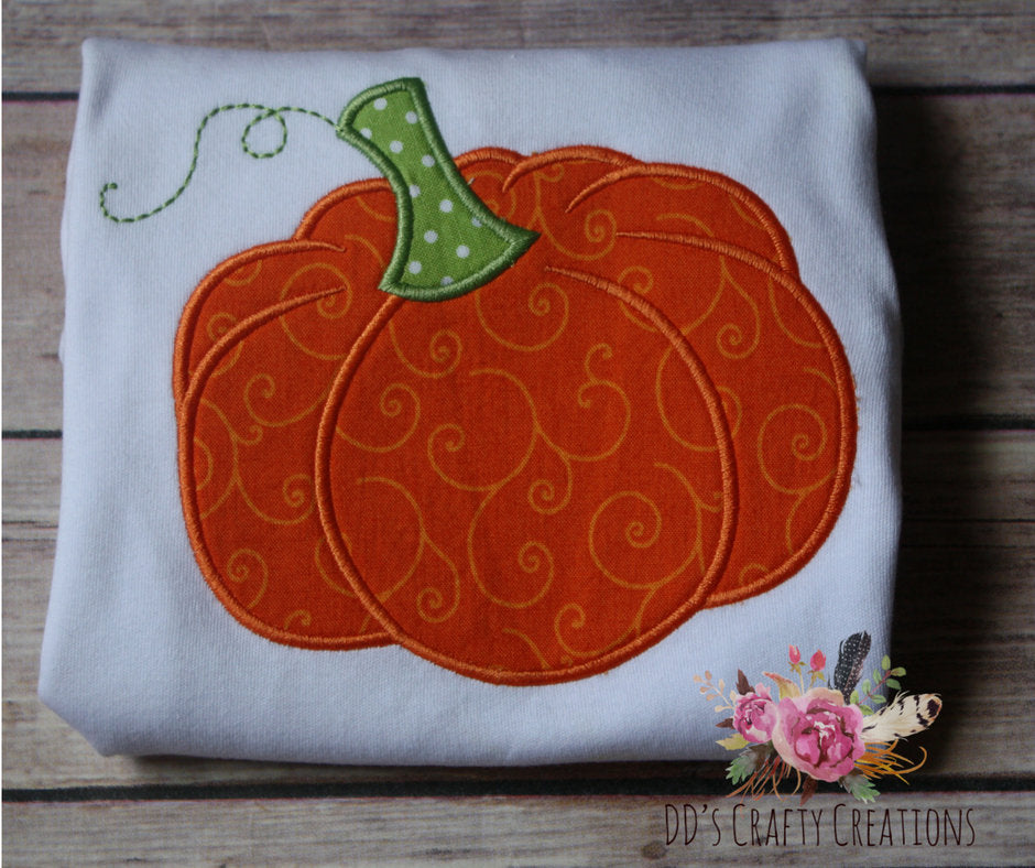 Girls Swirly Pumpkin Fall Shirt