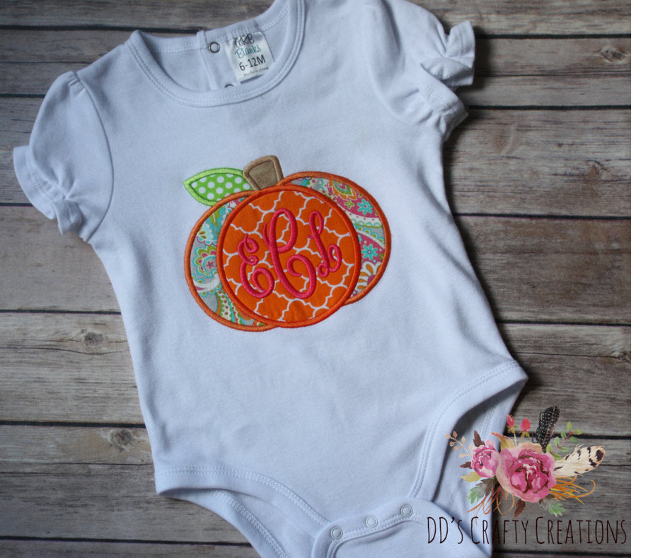 Girls Patchwork Pumpkin Shirt