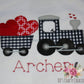 Boys Valentine Train with Hearts Appliqué Shirt, Choo choo Train Valentine Shirt, Toddler Boy Valentine's Day Shirt, Kids Valentine's Shirt