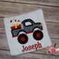 Boys Valentine's Day Big Truck Appliqué Shirt, Monster Truck Valentines Appliqué, Boys Valentine Shirtk, Kids Valentine Shirt