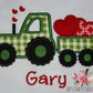 Boys Valentine's Day Tractor with Trailer and Hearts Appliqué Shirt, Boys Valentine Shirt, Kid Valentine Shirt, Tractor Valentine
