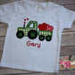 Boys Valentine's Day Tractor with Trailer and Hearts Appliqué Shirt, Boys Valentine Shirt, Kid Valentine Shirt, Tractor Valentine