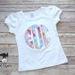 Large Circle Monogram Girls Shirt, Girls Three Letter Circle Monogram Appliqué Shirt, Embroidered Monogram, Circle Monogram Appliqué