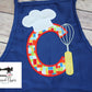 Personalized Child's Apron, Child Chef's Hat Applique Apron, Custom Child's Apron, Kids Culinary Apron with Pockets & Tie, Cooking with Kids