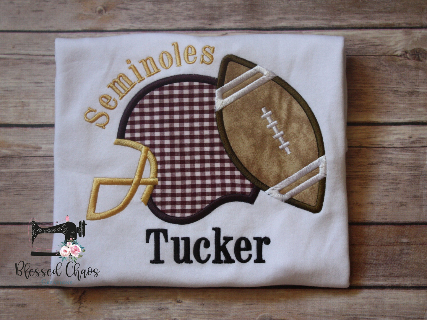 Boys Football Shirt, Personalized Helmet and Football Shirt, Football Season Shirt, Fall Toddler Shirt, College Team Football Toddler Shirt