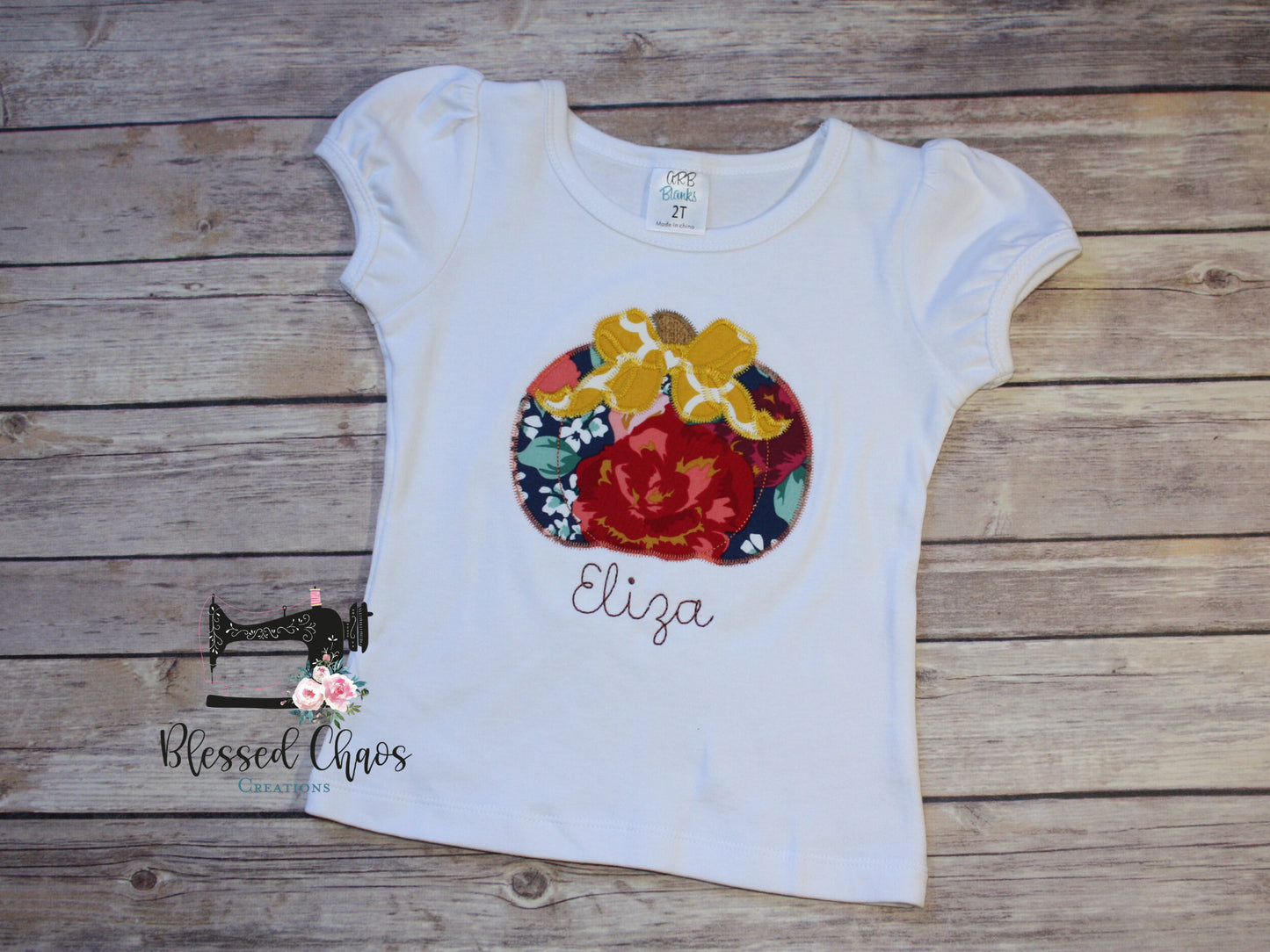 Girls Pumpkin with Bow Fall Shirt