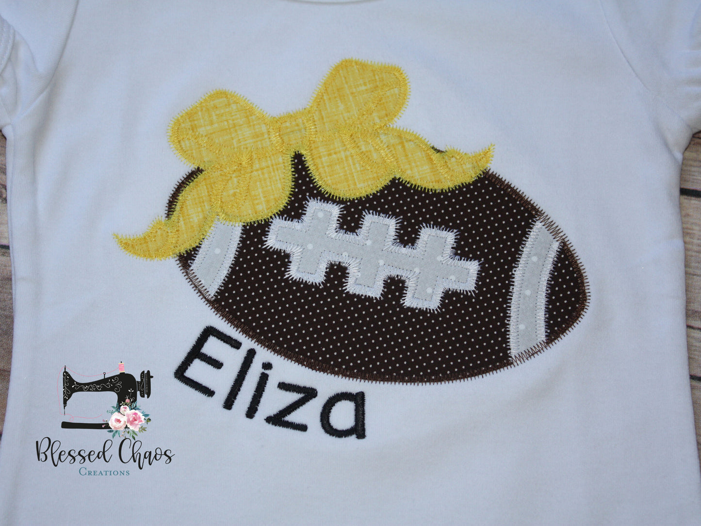 Girls Football with Bow Game Day Shirt