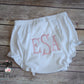 Baby Girl Pink Monogrammed Bloomers, Diaper Cover