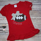 Girls Football with Bow Game Day Shirt