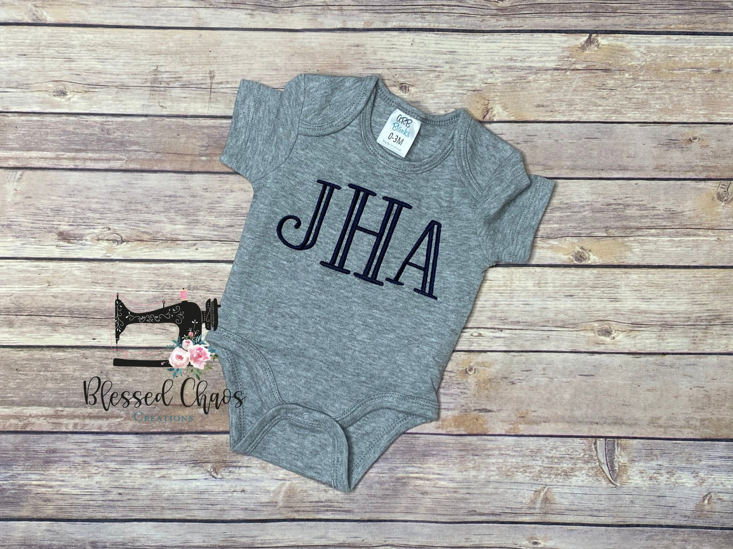 Baby Boy Large Monogrammed Bodysuit- Coming Home Outfit