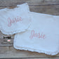 Monogrammed Cotton Ruffle Baby Burp Cloth, Personalized Baby Shower Gift, Custom Baby Gift, Baby Girl Gift