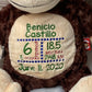 Embroidered Birth Stat Stuffed Monkey Cubbie Animal