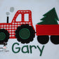 Boys Christmas Shirt Red Gingham Tractor Shirt