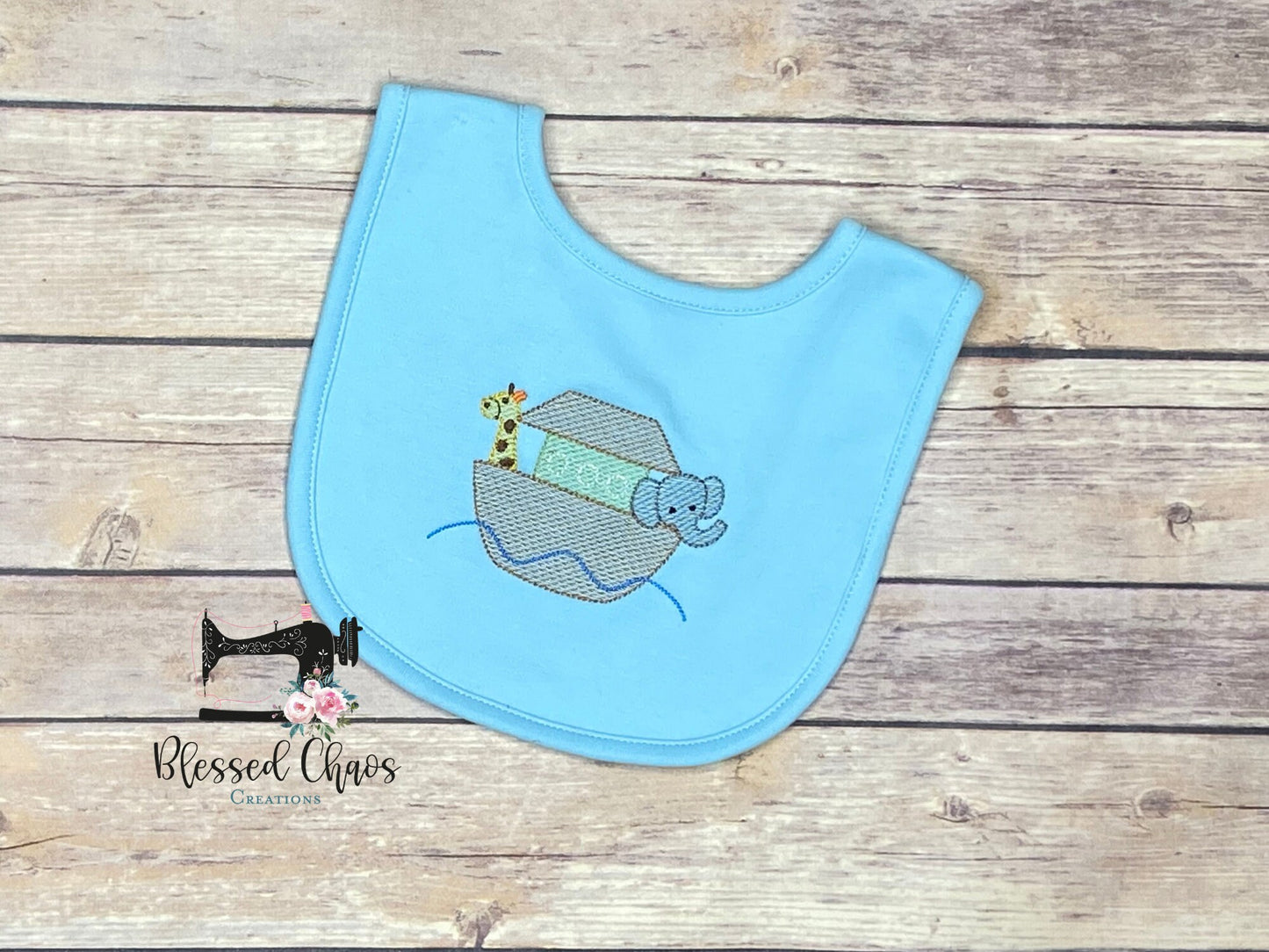Noah's Ark Baby Bib and Burp Rag Set, Personalized Baby Bib Burp Cloth Set, Religious Baby Gift, Noah's Ark