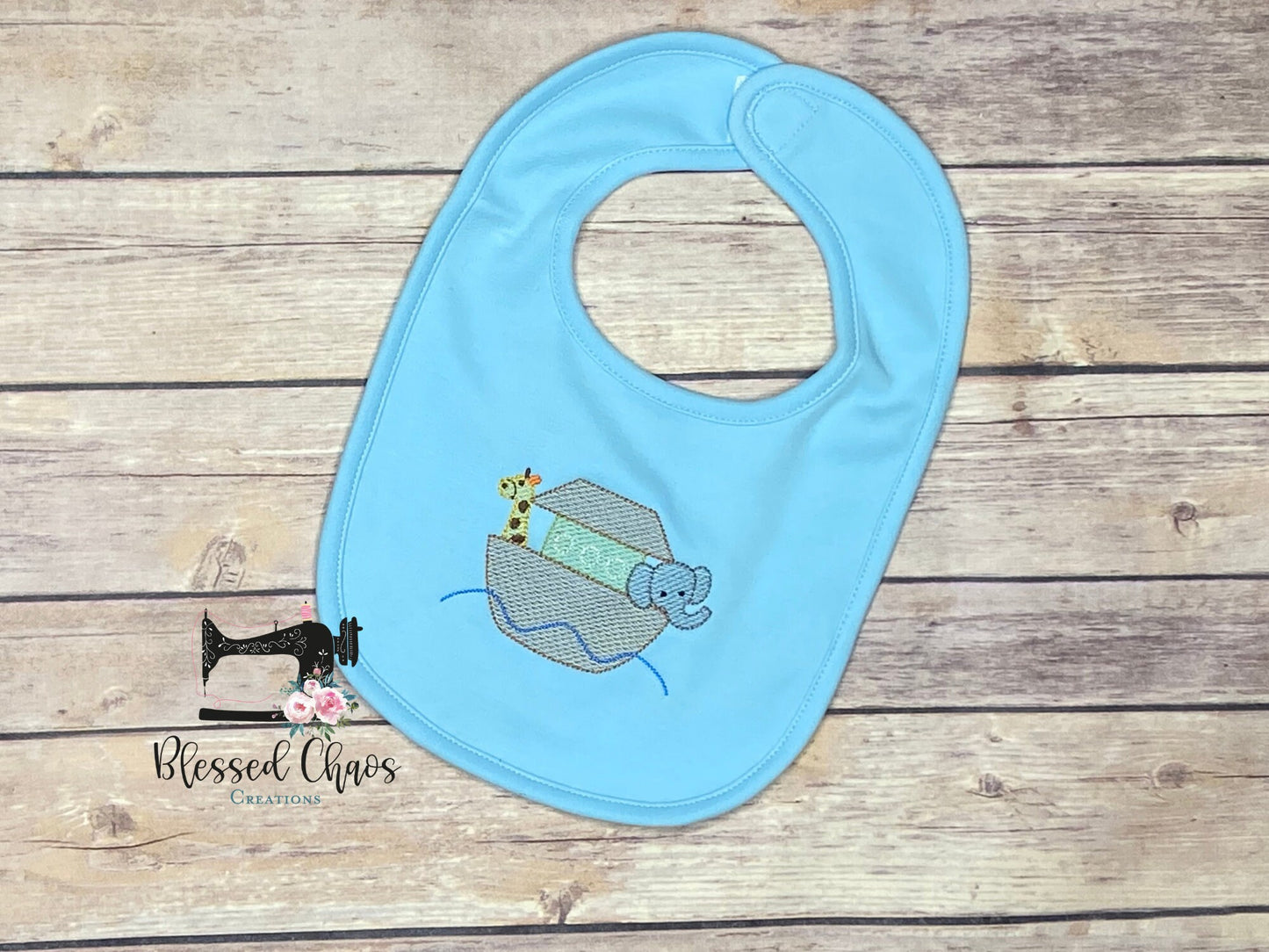 Noah's Ark Baby Bib and Burp Rag Set, Personalized Baby Bib Burp Cloth Set, Religious Baby Gift, Noah's Ark