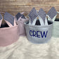 Embroidered Easter Bunny Basket, Custom Easter Basket, Personalized Easter Basket, Seersucker Basket, Personalized Seersucker Tote Bags