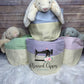 Embroidered Easter Basket, Custom Easter Basket, Personalized Easter Basket, Seersucker Basket, Personalized Seersucker Tote Bags