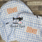 Personalized Embroidered Kids Backpack, Boys Monogrammed School Backpack, Blue Gingham Bookbag, Daycare Bag, Personalized Booksack, Nylon