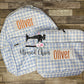 Personalized Embroidered Kids Backpack, Boys Monogrammed School Backpack, Blue Gingham Bookbag, Daycare Bag, Personalized Booksack, Nylon