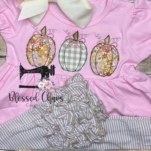 Girls Personalized Pumpkin Outfit, Girls Fall Shirt, Girls Pumpkin Tunic, Hello Fall Outfit, Sage Tunic with Matching Leggings, Autumn Tunic