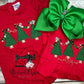 Personalized Christmas Ruffle Romper, Embroidered Christmas Trees Outfit, Baby's First Christmas, Baby Girl Christmas Outfit