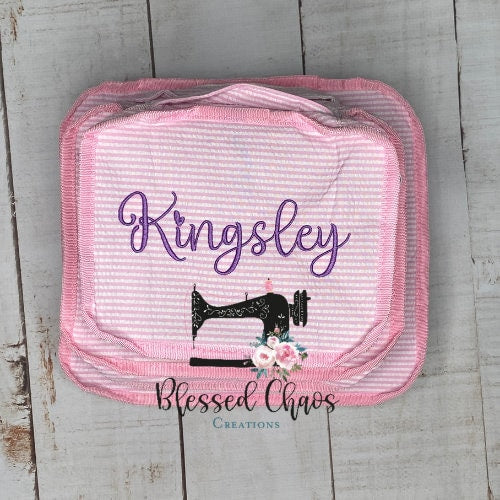 Personalized Seersucker Packing Cubes, Monogrammed Travel Cubes, Packing Organization for Kids, Kids Travel Cubes, Vacation Packing Cubes